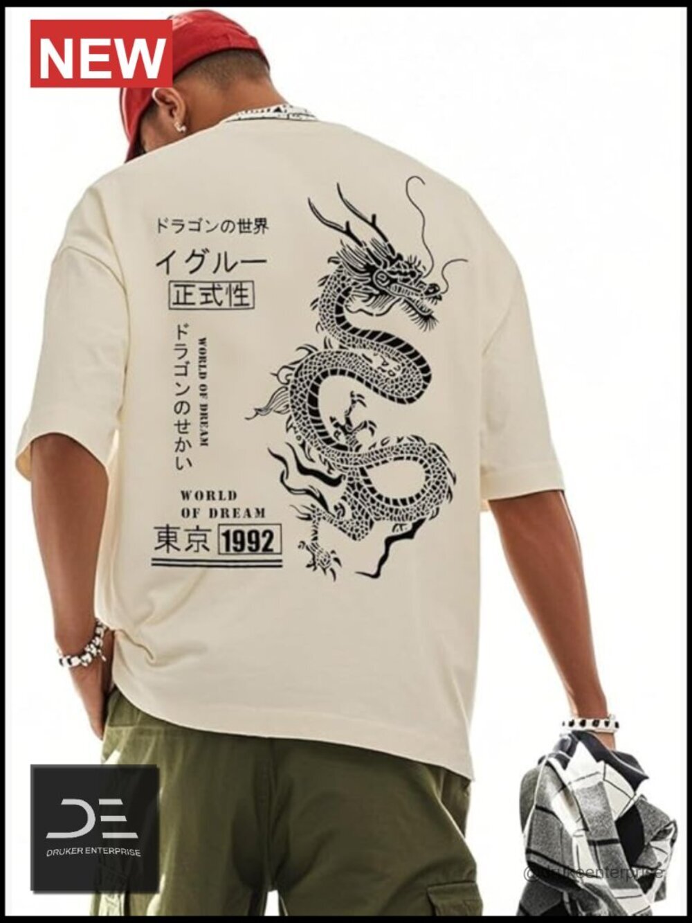 Oversized Letter Print T-Shirt Crewneck Short Sleeve Rapper Streetwear